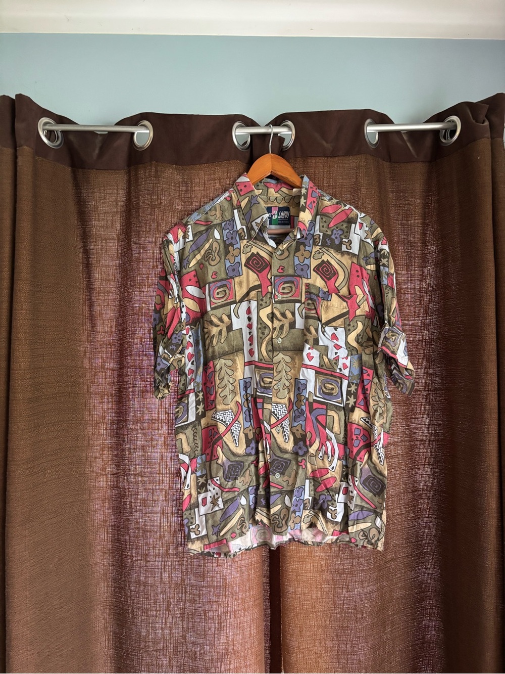 Vintage Les 3 Lords Multicolor Short-Sleeve Button Up Shirt